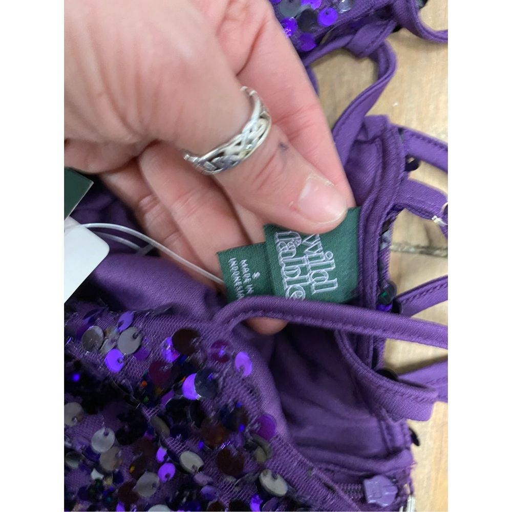 Wild Fable Target NWT Purple Sequin Slip Dress Women's Size Small - Picture 5 of 9